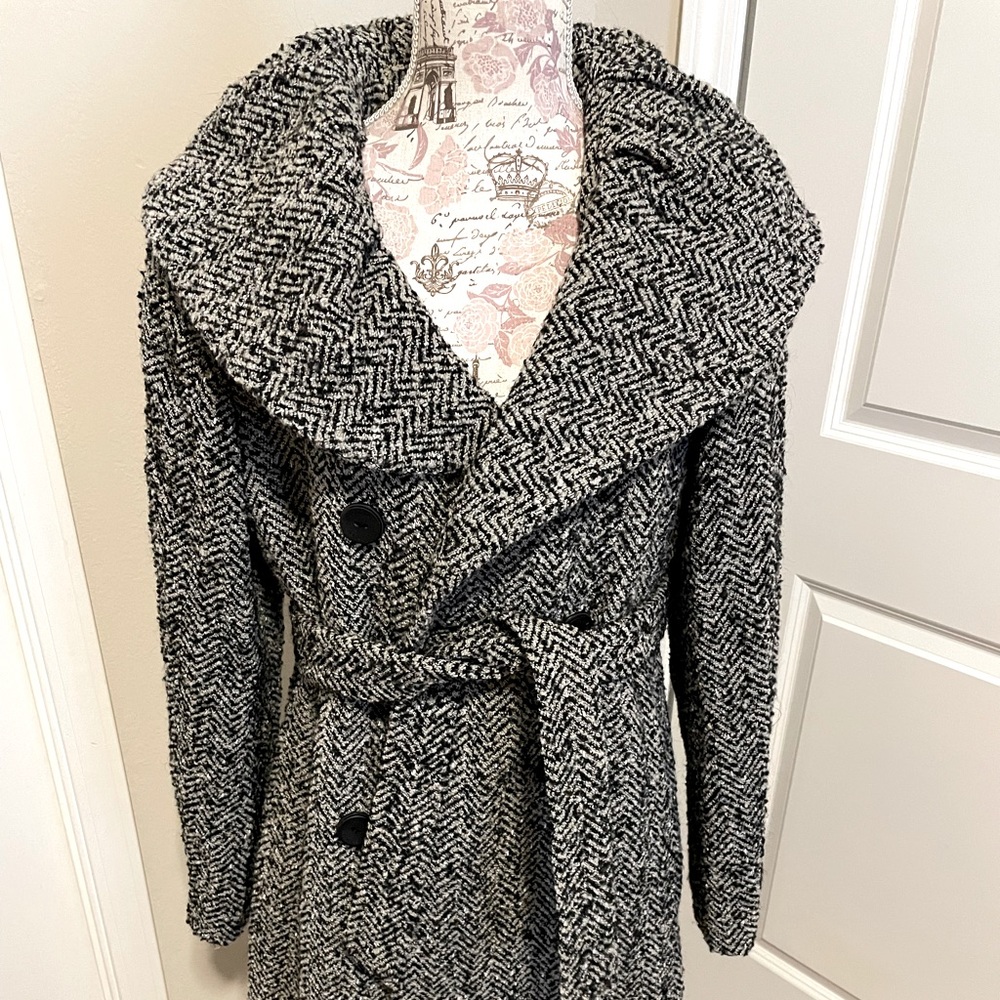 Calvin Klein Tweed Double-breast Coat